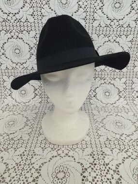 Lauren Ralph Lauren Black Fedora Hat with Band Size OS